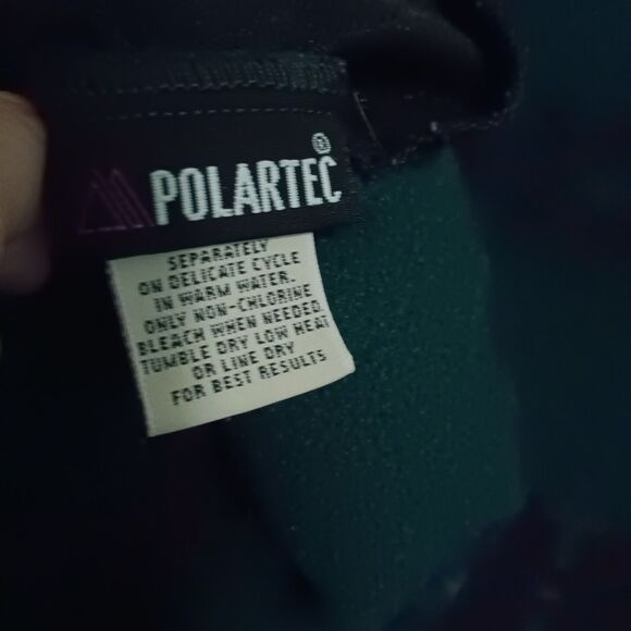 Vintage Eddie Bauer Aztec Fleece Pullover-Size XL-Polartec-1/4 Zip-Pockets-90s - Picture 8 of 9